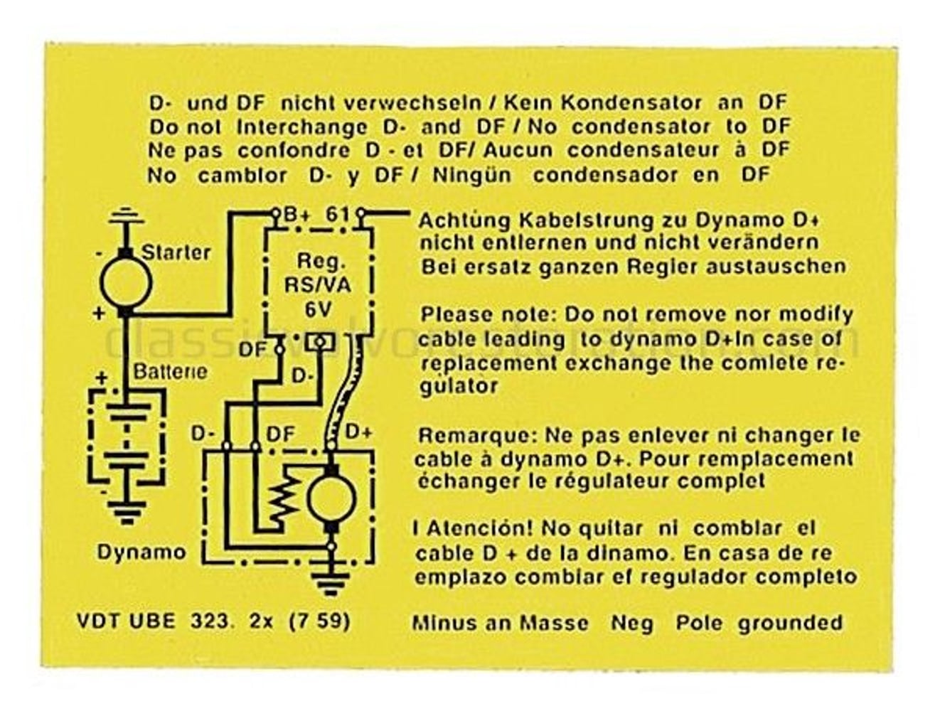 Dekal laddningsrelä 6V — bild 2 av 2