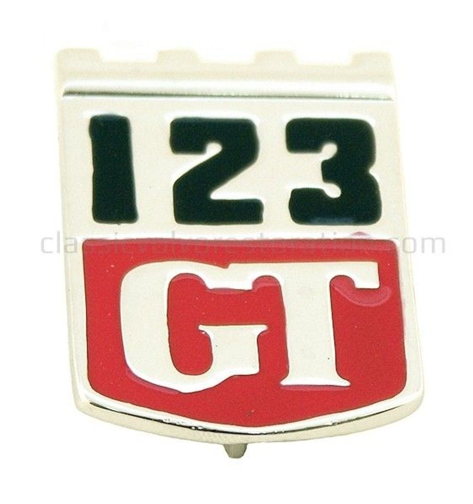Emblem "123 GT" till Volvo Amazon skärm
