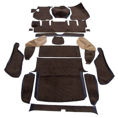 Mattsats till Volvo 1800ES, brun/guld textil (högerstyrd)