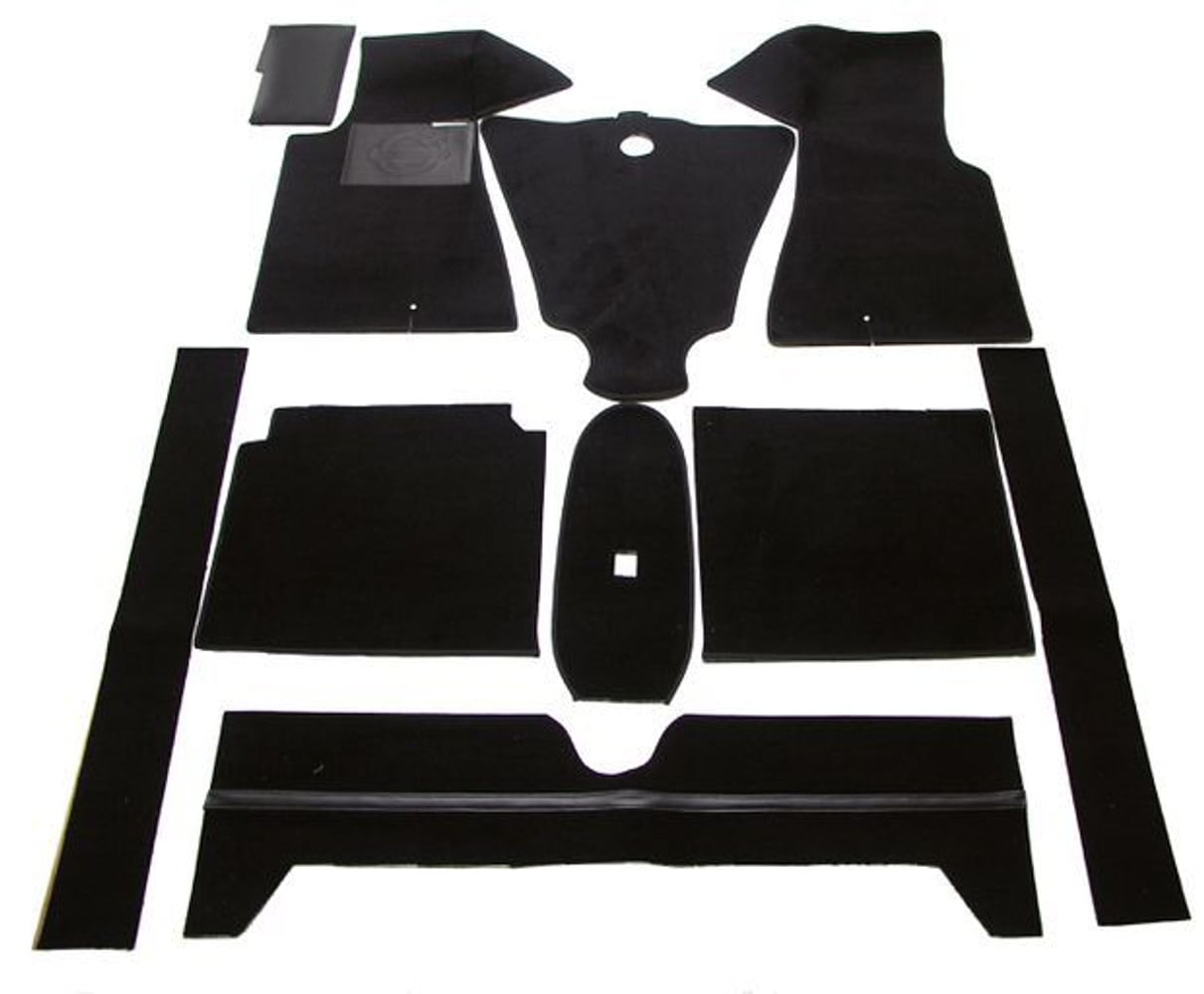 Mattsats svart textil