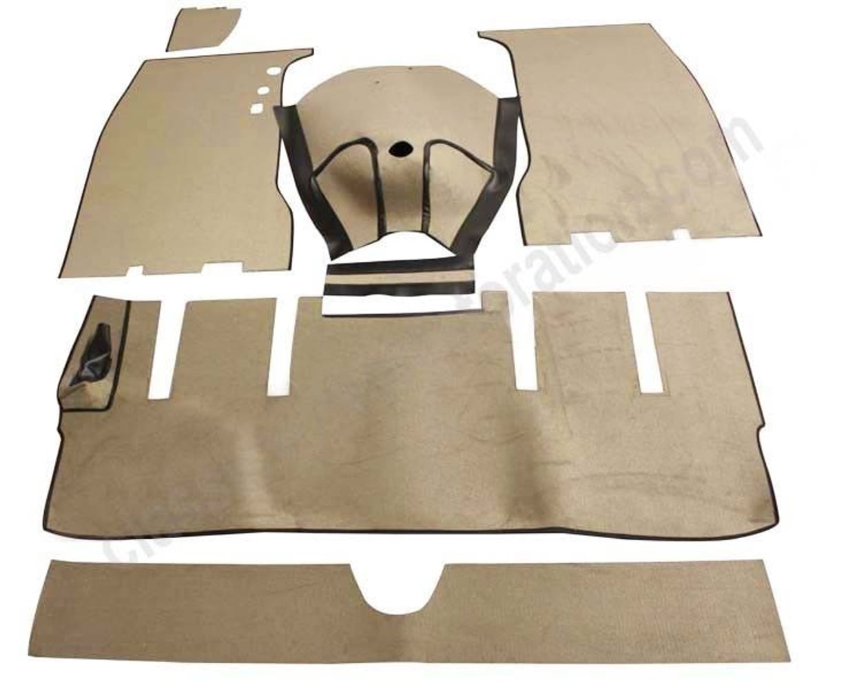 Mattsats till Volvo 1800 1961-62, gråbeige textil med filt