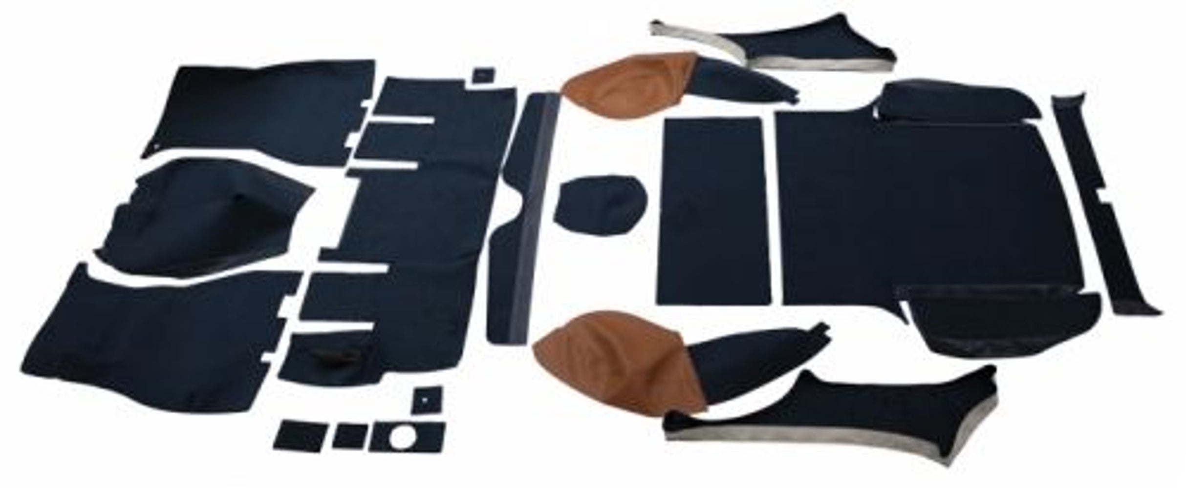 Mattsats till Volvo 1800ES, blå/brun textil