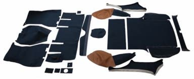 Mattsats till Volvo 1800ES, blå/brun textil