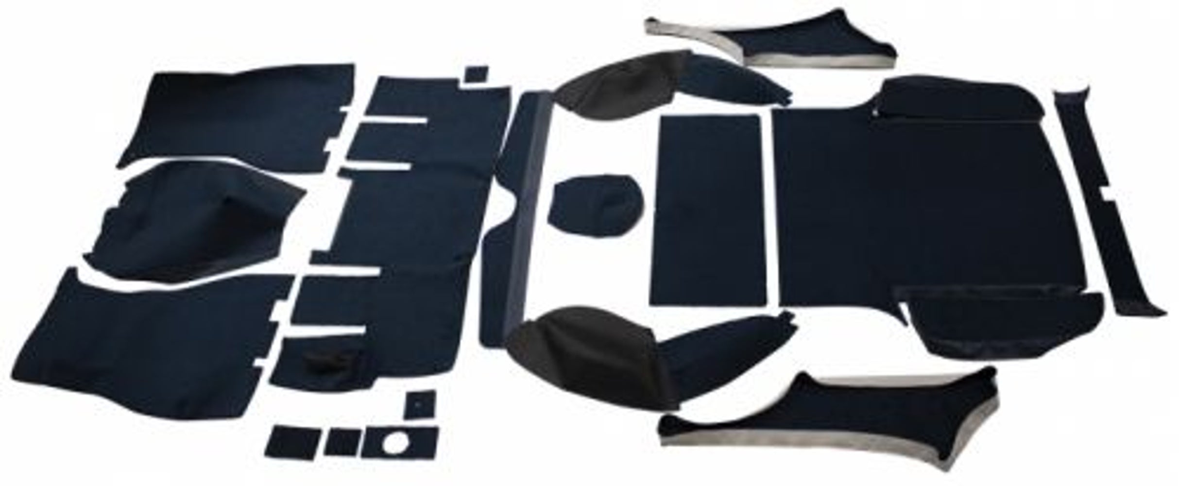 Mattsats till Volvo 1800ES, blå/svart textil