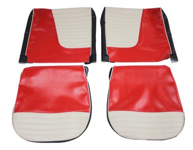Klädsel Framsäten till Volvo PV444L 1957-58 US röd/beige/svart