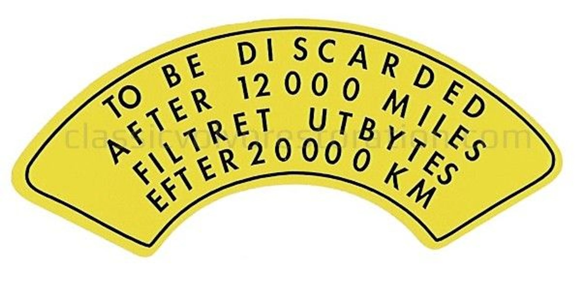 Dekal luftfilter till Volvo B14, B16B