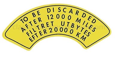 Dekal luftfilter till Volvo B14, B16B