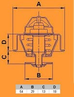 Termostat B19, B21, B23, B200, B230 (92°C) till Volvo 240, 740, 760, 780, 940, 960 — bild 2 av 3