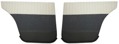 Dörrpaneler bak till Volvo Amazon 4d 1959-60, beige/blåsilver/svart