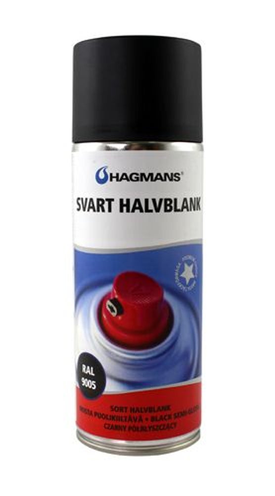 Lack svart halvblank 400 ml spray