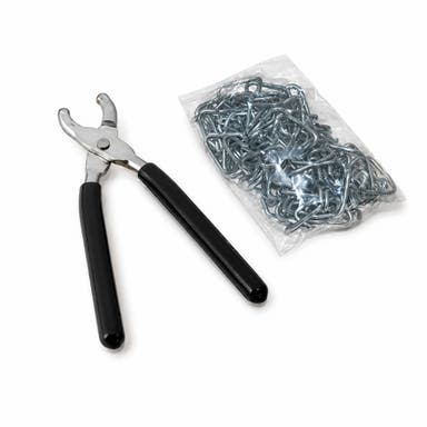 Tång med clips för klädselmontering (hogrings)