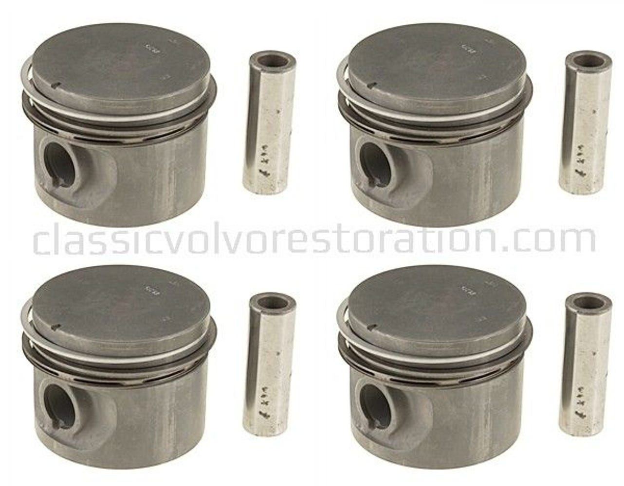 Kolvsats (4 st) med ringar till Volvo B19, B20, B30 1974- 0,015" — bild 2 av 2