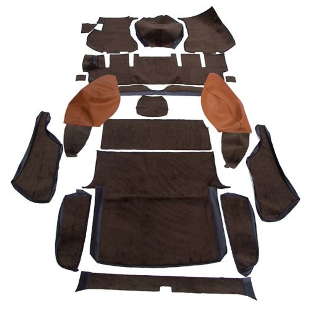 Mattsats till Volvo 1800ES, brun/brun textil (högerstyrd)