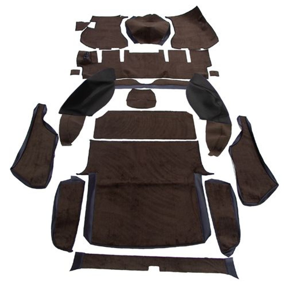 Mattsats till Volvo 1800ES, brun/svart textil (högerstyrd)