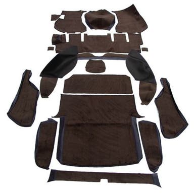 Mattsats till Volvo 1800ES, brun/svart textil (högerstyrd)