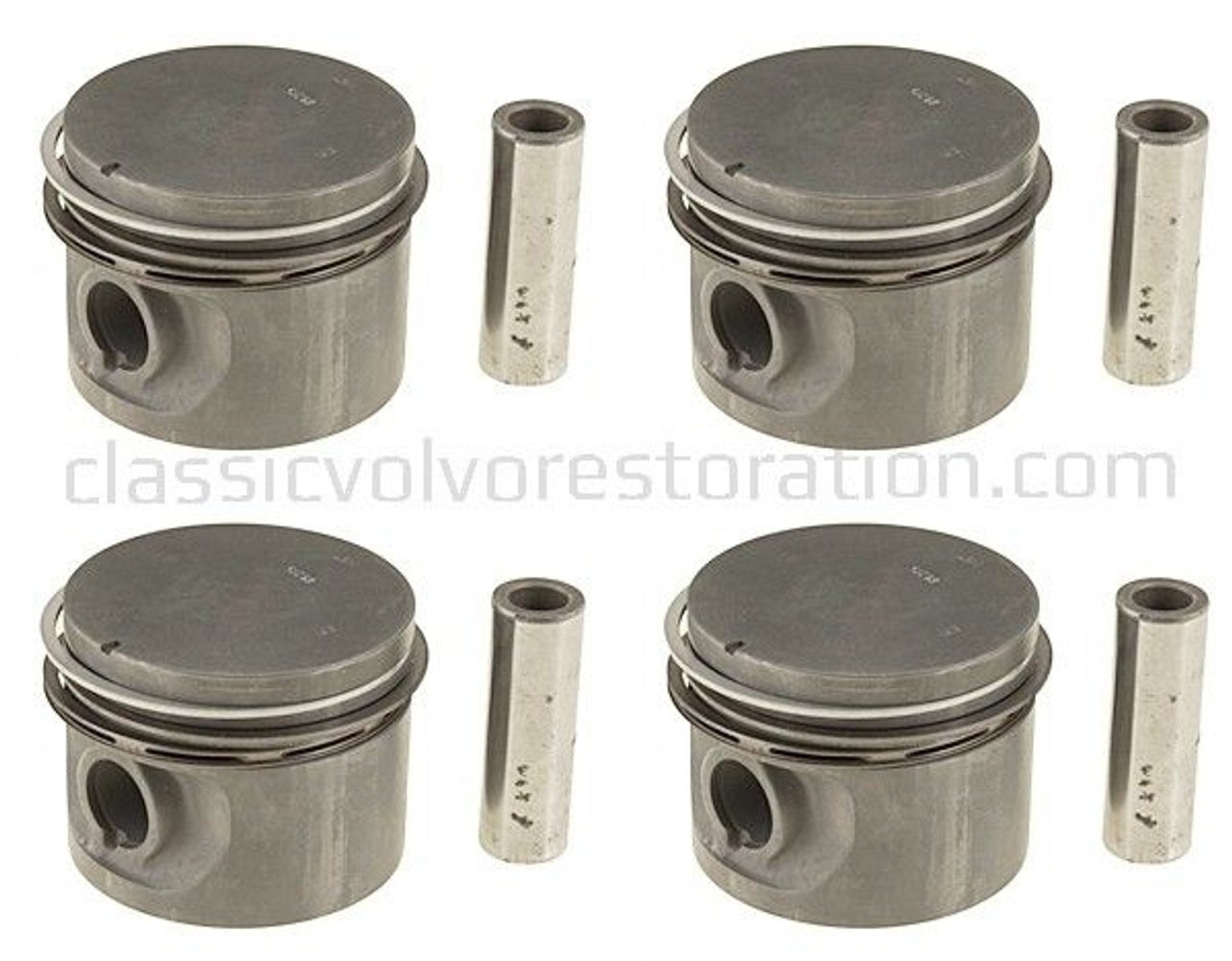 Kolvsats (4 st) med ringar till Volvo B19, B20, B30 1974- 0,015"