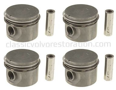 Kolvsats (4 st) med ringar till Volvo B19, B20, B30 1974- 0,015"