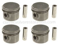 Kolvsats (4 st) med ringar till Volvo B19, B20, B30 1974- 0,015" — bild 1 av 2