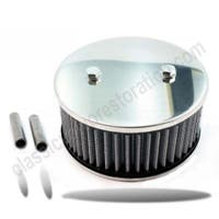 Luftfilter SU 2-bult High Performance Rostfri Hög till Volvo B18 — bild 1 av 2