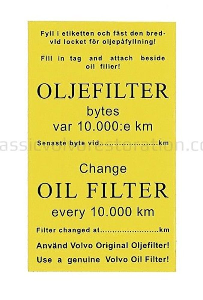 Dekal service oljefilter — bild 2 av 2