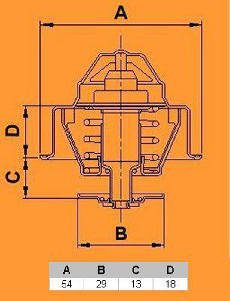 Termostat B19, B21, B23, B200, B230 (92°C) till Volvo 240, 740, 760, 780, 940, 960 — bild 2 av 3